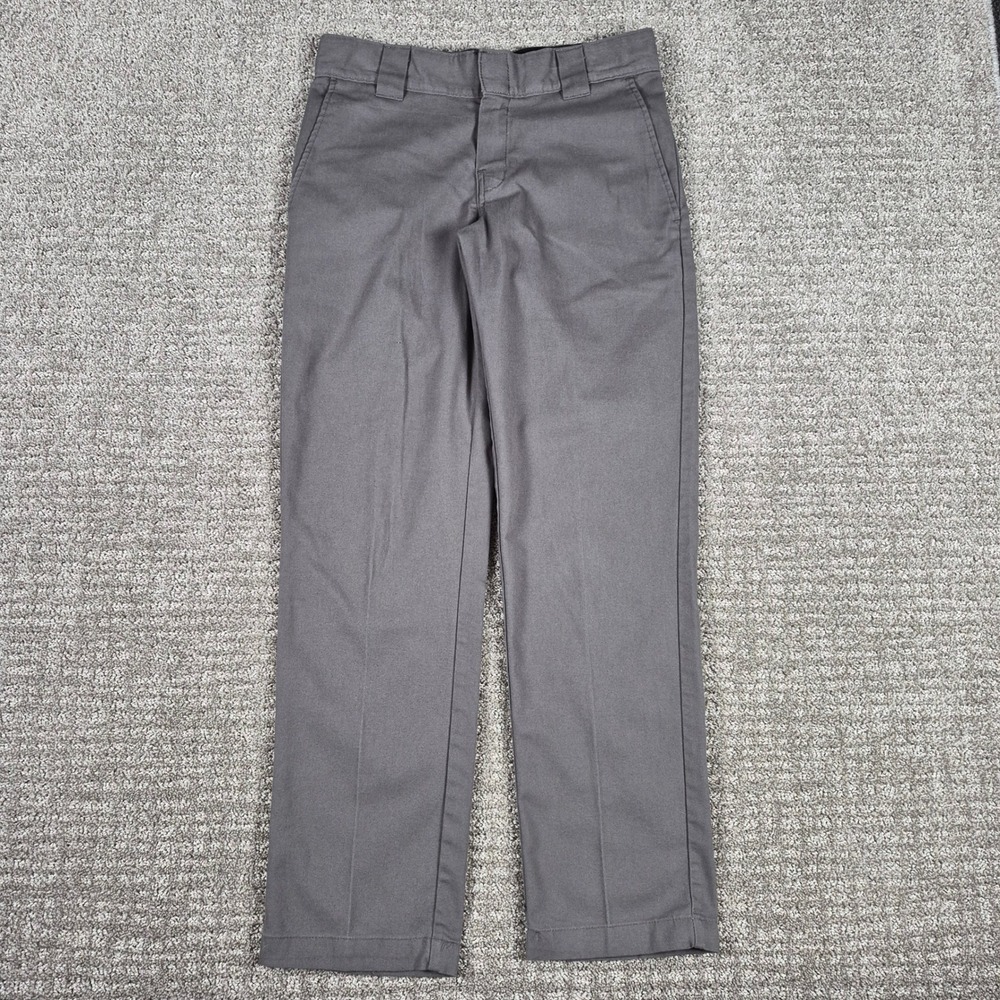 Dickies Flex Work Pants Mens 29x30 Gray Khaki Chino Straight Leg Workwear